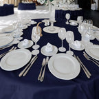 Fitable 6 Pack Navy Round Table Clothes - 90 Inches in Diameter - Stain Resistant and Washable Tablecloths, Polyester Fabric Table Covers for Wedding, Party, Banquet, Gathering