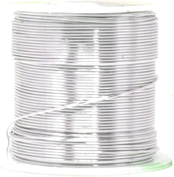 Mandala Crafts 20 Gauge Anodized Aluminum Craft Wire for Jewelry Making - 450 FT Colored Flexible Silver Copper Purple Pink Brown Ice Blue Wire - Bendable for Bonsai Armature Crafting Sculpting