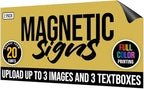 2-Pack,12"x24" Custom Magnet Signs in Full Color for Business and Advertising, 30 mil Customized Vinyl Car Magnets, Personalized Magnetic Sheets for Company Storefront & Vehicles (Sharp Corners)