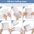 Roowest 50 Sets Kraft Soap Boxes Rectangle Packaging Box with Window Homemade Gift Box with Blank Tags and Jute String for Jewelry Candy Wrapping Party Favor(6.5 x 6.5 x 2 Inch,White)