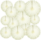 20 Pcs Cream White Hanging Paper Fan, Hanging Honeycomb Round Paper Fans for Weddings, Birthdays, Christmas, Baby Showers, Classroom, Events Ceiling Party Supplies Decorations