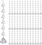 Nuenen 100 Pcs Acrylic Hanging Crystals for Centerpieces Chandelier Clear Crystal Garland Strands Ornament Acrylic Clear Beads Prisms Pendant for Christmas Tree Window Home Decoration(Diamond)