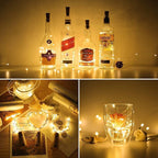 Lepro Wine Bottle Lights with Cork, 6.6 ft 20 LED Fairy Lights Battery Operated Mini String Lights, Waterproof Small Pixie Lights for Mason Jars, Crafts, DIY Wedding Party Centerpieces, 8 Pack