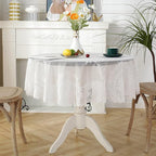 Jeloris Round Lace Tablecloth with Elegant Scalloped Bottom for Any Special Event Such as Wedding, Birthday Party, Baby Shower, Anniversary (78 inch, Style 6)
