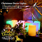SWEETIME Colored Flameless Votive Candles with Timer-Color Changing Led Tea Light,Battery Operated RGB Votive Candles,Rainbow Tealights Party Decor,1.5"x 2",Set of 10