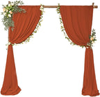4 Panels Wedding Arch Draping Fabric 28" x20Ft Chiffon Wedding Arch Drapes Chiffon Fabric Drape Sheer Backdrop Curtain for Weddings Party Ceremony Birthday Reception Backdrop Ceiling Décor(Terracotta)