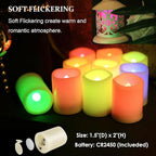 SWEETIME Colored Flameless Votive Candles with Timer-Color Changing Led Tea Light,Battery Operated RGB Votive Candles,Rainbow Tealights Party Decor,1.5"x 2",Set of 10