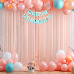 10x10ft Peach Tulle Backdrop Curtain for Parites, Sheer Backdrop Curtains for Wedding Baby Shower Birthday Party Photo Shoot Decorations