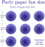 Purple Party Decorations,Purple Bridal Shower Decorations,Halloween Decor Events Accessories,Retirement Decorations Paper Fans Bulk 12in,Anniversary Decorations for Party 30 Color DIY Set(Purple)