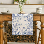 Artoid Mode Monochrome Sketch Birds and Flowers Spring Table Runner, Seasonal Summer Fall Kitchen Dining Table Decoration for Home Party Decor 13x48 Inch