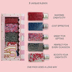 Confect Edible Sprinkles for Cake Decorating - Red Jimmies, Blush Pink Red Gun Metal Silver Pearl Mix with Navy Sparkling Sugar | Vegan, Gluten-Free, Dessert Topping - 5 Oz