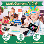 ZMLM Rainbow Scratch Party Favors Kids: Birthday Gifts Toy Bulk Scratch Art Notebook 24 Pack Birthday Goodie Bags Stuffers Girls Boys Art Craft Pads Classroom Prizes School Supplies Stocking Stuffers