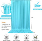 10 x 7 Feet Sky Blue Backdrop Curtain for Partie, Background Curtains for Photoshoot, Birthday, Wedding, Halloween, Thanksgiving, Christmas, New Year Party Decorations 5Ft x 7Ft, 2 Panels