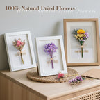12/24 PCS Charming Dried Flowers Bouquet for Vase Various Dried Wildflowers with Stems Mini Handmade Wildflowers Natural Real Flowers Bulk Flowers Craft (Various Series, 24 PCS)