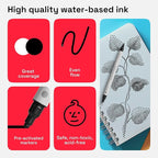 ARTISTRO 5 Black Dual-Tip Acrylic Paint Pens for Rock, Ceramic, Glass, Wood, Fabric - Black Markers for Acrylic Painting, 5mm Dot + 1mm Fine Tips