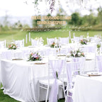 10 Pack Polyester Tablecloths, White 90 x 156 Inch Polyester Table Cloth for 8 Foot Rectangle Tables, Stain and Wrinkle Resistant Washable Fabric Table Cover for Wedding Banquet Restaurant Party