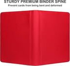 GEAoffice 16 Pockets Trading Card Binder for 1000+ Cards, Sturdy Large Side Loading Zipper Collection Binder for MTG, TCG, Game & Sport Cards, Red