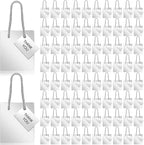 Sherr 100 Pack Mini Gift Bags Bulk, 4 x 2.75 x 4.5 Inches Paper Bags with Tags, Extra Small Paper Gift Boxes with Handles for Birthday, Party Favors, Weddings, Small Business(Silver)