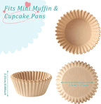 1.4 inch 1000-Count Mini Cupcake Liners Bright Colorful Muffin Baking Cups, Odorless,Baking Paper Cups for Baking Candy Cooking，Upgraded & Food Grade Grease-Proof Paper(Brown, 1.4 Inch)