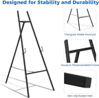ARTASY 50" Black Easel Stand for Wedding Signs, Posters, Portable Artist Easel for Painting Canvas, Large Display Easel for Home and Office