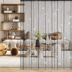 Hysenm Door String Curtains 39x79 Inch Black Panel Soft Balls Romantic Glitter Fringe Room Divider Home Décor Wedding Girls Bedroom Window Living Room Backdrop Party Doorways Closet
