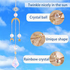 6Pieces Colorful Crystals Suncatcher Hanging for Window Crystal Ball Prism Rainbow Maker Pendants for Garden Christmas Tree Wedding Party Patio Backyard Car Home Indoor Outdoor Decoration