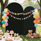Ledido Wedding Arch Backdrop Cover 6FT 7.2FT Arch Covers 2Set Fitted Stretchy Spandex Round Top Stand Backdrop Cover for Wedding Banquet Ceremony Birthday Party Baby Shower Event Decoration,Black