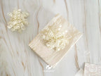 HUIHUANG Gift Wrapping Bows Gift Wrap Accessory Ivory Curly Ribbon Bow 5 inch x 8 Counts Stick On Bows for Presents, Paper Bag, Party Favors, Bridal Shower Wedding Decoration