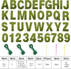 TaoBary 112 Pcs DIY Letter Kit Glitter Customizable Banner Letters Include 107 Letters and Numbers 3 Rope and 2 Needles for Birthday Halloween Christmas Wedding Valentine Party Decor(Bright Green)