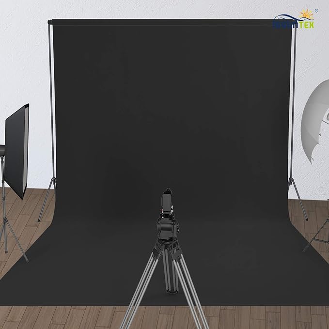 ISSUNTEX 10X16 ft Background Muslin Backdrop, Photo Studio, Collapsible High Density Screen for Video Photography and Television-Black