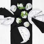 Solino Home Linen Black Table Runner 60 Inches - Classic Hemstitch, 100% Pure Linen Coffee Table Runner 14 x 60 Inch Ideal for Dresser Tables - Fall, Autumn, Halloween, Thanksgiving, Holiday