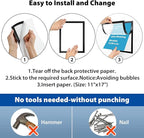 11"x 17" Self Adhesive Magnetic Sign Holder, Double Sided Window Magnetic Display Frame with Clear PVC and Strong Magnetic for Office/Store/Door/Glass/Refrigerator Display Frame(Black, 5Pack)