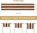 Cow Patchwork Print Table Runner, Brown Country Farm Animal Fur Skin Farm Safari Wildlife Pattern Table Runner for Dinner Dinning Home Kitchen Living Room Party Holidays Setting, 13x120 Inch