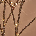 Hairui Lighted Willow Branches Silver Glittered 32IN 120 LED Fairy Lights with Timer, Twig Branch with Lights Battery Operated or USB Plug in for Home Fireplace Room Christmas Holiday Decoration