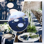 Navy Blue 6 Pack Polyester Table Cloth 60 x 84 Inch, Rectangle Tablecloths for 6 Foot Tables Washable Table Cloth for Party Wedding