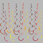 36 Pcs Fall Hanging Swirl Decorations Brown Burgundy Orange Yellow Felt Swirl Streamer Spiral Ceiling Decorations Garland for Autumn Thanksgiving Harvest Birthday Wedding Bridal Shower Party Supplies