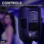 Gemini 15” 2000W Bluetooth PA Speaker with TWS Link, USB/SD/FM, XLR/RCA/AUX Inputs, Dual Mic & Guitar Inputs, EQ Control, Pro Sound System for DJs, Gigs, Events & Mobile Setups (AS-2115BT)