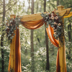 Wokceer Wedding Arch Draping Fabric Terracotta 3 Panels 28.7" x 20FT Sheer Fabric Drapes Backdrop Arch Draping Fabric for Wedding Ceremony Birthday Party Bridal Shower Decoration