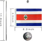 GentleGirl.USA Costa rica Table Flags Stick Small Mini Costa Rican Flag Office Desk Flag on Stand with Stand Base, International Festival Decoration,Costa Rican Theme Party Decoration,Home Decoration
