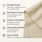 Cotton Linen Table Runner 120 Inches Long – Black Farmhouse Table Runner for Thanksgiving, Christmas – Washable Hemstitch Fabric Ideal for Winter Décor, Gift – Serena