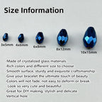 200pcs 3x5mm Teardrop Crystal Glass Beads for Jewelry Making, Faceted Vertical Hole Teardrop Glass Spacer Beads for Wind Chimes Bracelet Earring Necklace DIY Craft(Blue Light)