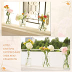 65PCS Glass Bud Vase Set, Different Small Vases for Flowers, Clear Centerpieces, Mini in Bulk Rustic Wedding Decorations, Vintage Look Home Table Flower Decor