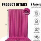 10ft x 10ft Fuchsia Backdrop Curtains for Parties, Fabric Satin Background Curtain with Rod Pockets for Weddings, Birthday, Baby Shower, Photography, Graduation Party Backdrop Drapes, 2 Panels