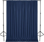 DWCN 10x7 FT Navy Blue Backdrop Curtains for Parties, Photography Backdrop Drapes with Rod Pockets for Wedding Decorations Stage Birthday Family Gatherings, 2 Panels 5ft x 7ft