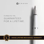 Cross Bailey Light Refillable Fountain Presented in a Everyday Gift Box - Medium Point, Black Ink, Polished White