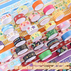 30 Rolls Colorful Theme Washi Tape Set with Different Colorful Patterns, Writable Decorative Tapes for Scrapbooking, Bible Journaling, Bullet Journaling, 0.6'' x 79'' per Roll