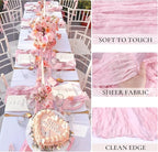 3 Pack Light Pink Cheesecloth Table Runner Gauze Table Runner Rustic Sheer Cheese Cloth 10Ft for Wedding Baby Shower Bridal Shower Sheer Boho Fall Thanksgiving Home Decor