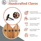 50 Pack 0.75" Round Head Iron Clavos Decorative Nails – Oil Rubbed Bronze – Handmade Rustic Round Fasteners for Farmhouse Shutters, Faux Wood, Barn Doors, Shutters, Gates – Ornamental Wood Accent