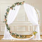 Wedding Arch Draping Fabric 1 Panel 30" X 20FT Sheer Arch Drapes Fabric White Backdrop Curtains for Wedding Arbor Ceremony Birthday Party