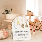 Winnie Decor Wedding Shower Welcome Sign, Thank You for Coming Please Take One Sign, Classic Pooh Bridal Shower Baby Shower Wooden Sign, Wedding Party Decor Sign with Stand 9 * 11IN